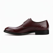 side-view - Men's Brown Leather Monk Strap Shoes