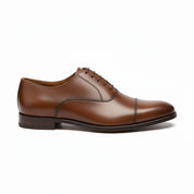 side-view - Men's Brown Leather Oxford Dress Shoes with Lace-Up