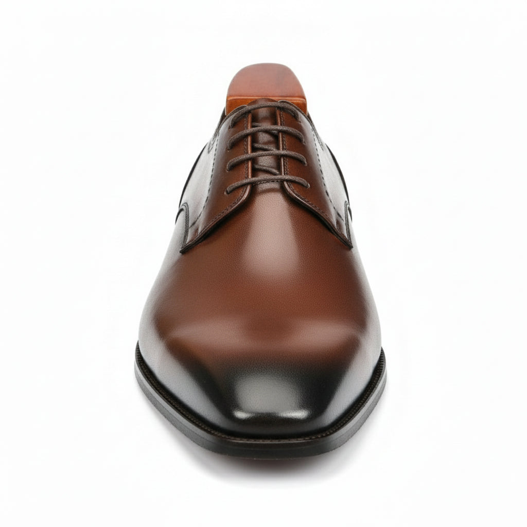 side-view - Men's Brown Leather Oxford Dress Shoes