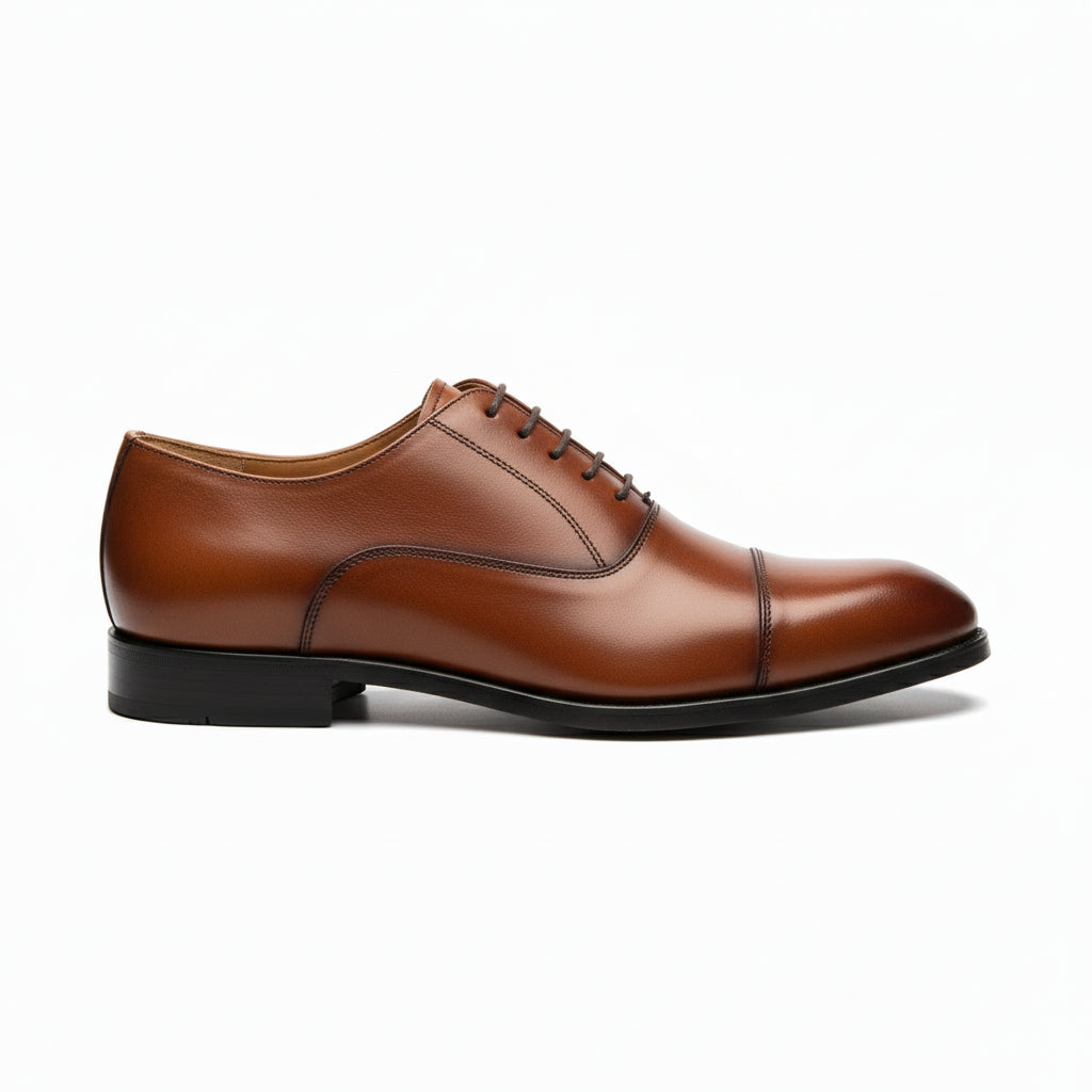 side-view - Men's Brown Leather Oxford Dress Shoes