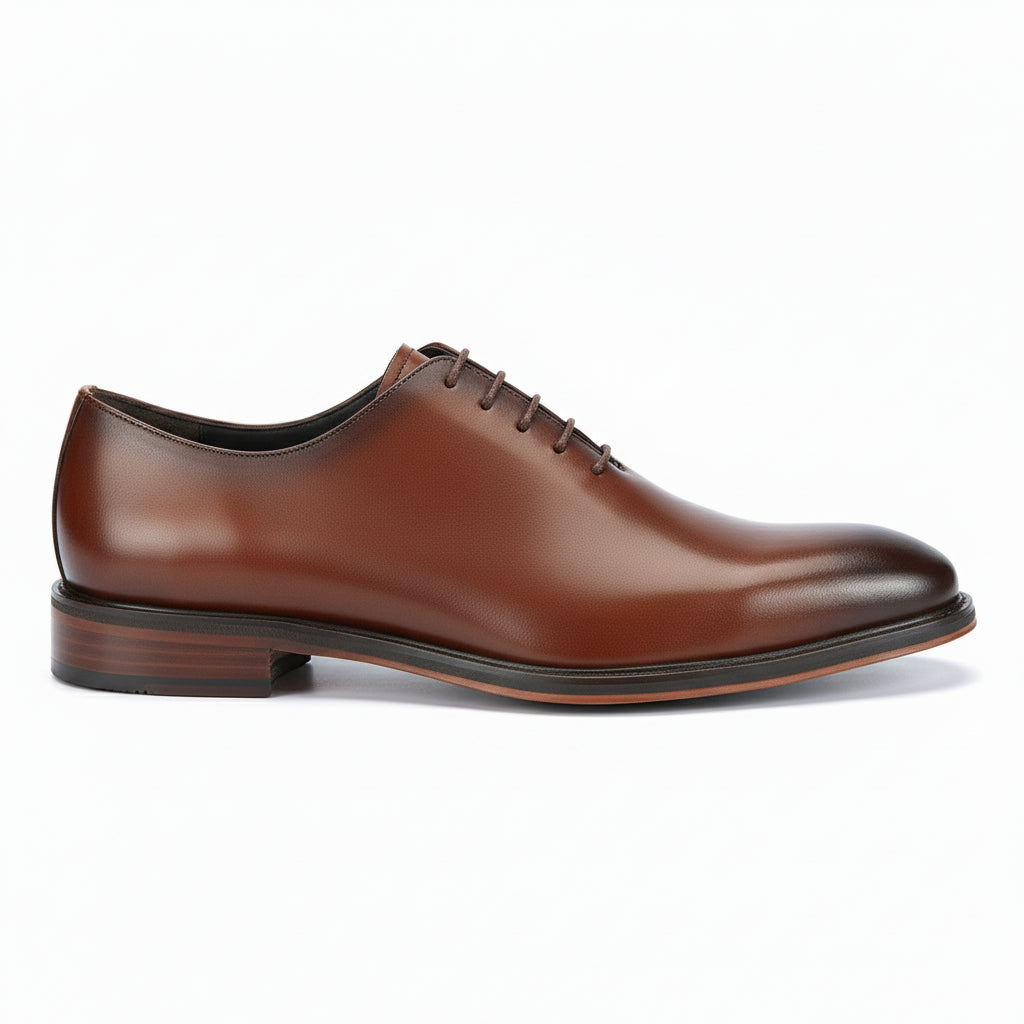 side-view - Men's Brown Leather Oxford Dress Shoes