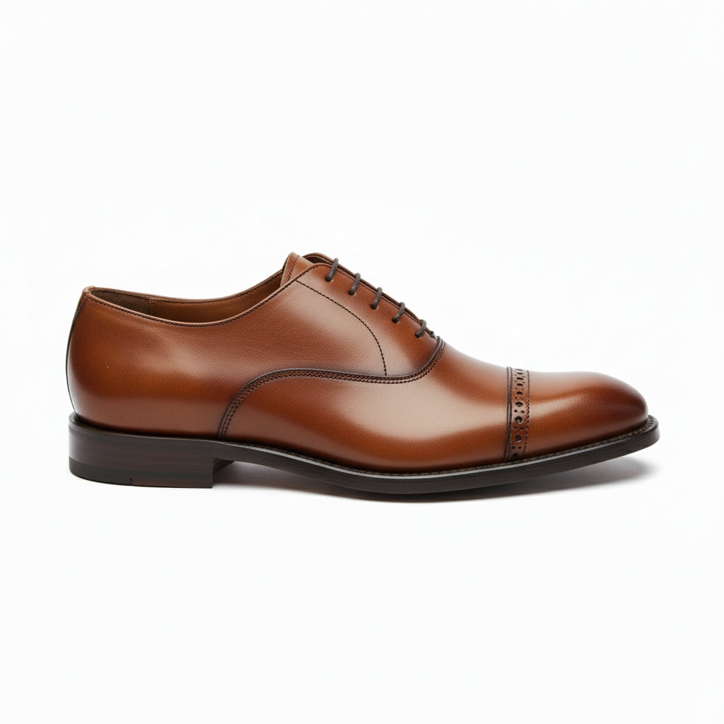 side-view - Men's Brown Leather Oxford Dress Shoes