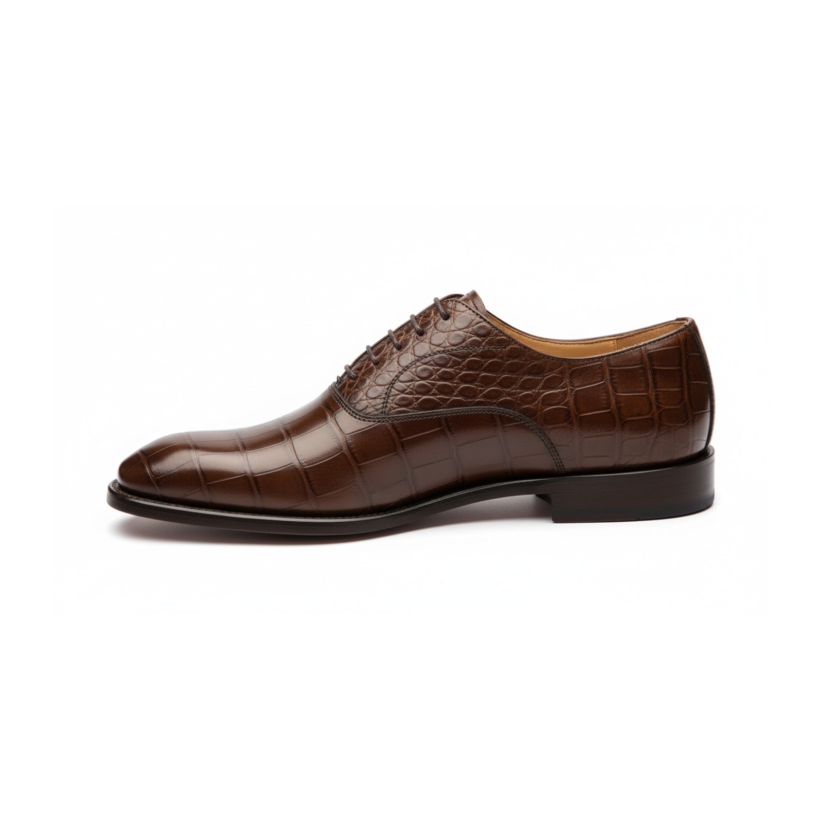 side-view - Men's Brown Leather Oxford Shoes