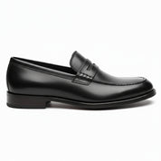 side-view - Men's Brown Leather Penny Loafer Shoes