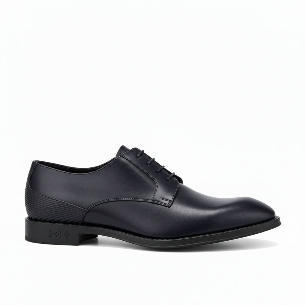 Men's Brown Leather Split Toe Lace Up Dress Shoes - side-view