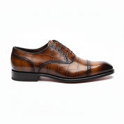 side-view - Men's Brown Leather Square Toe Dress Shoes