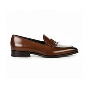 side-view - Men's Brown Leather Tassel Loafers