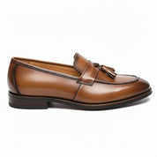 side-view - Men's Brown Leather Tassel Loafers