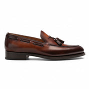 side-view - Men's Brown Leather Tassel Loafers
