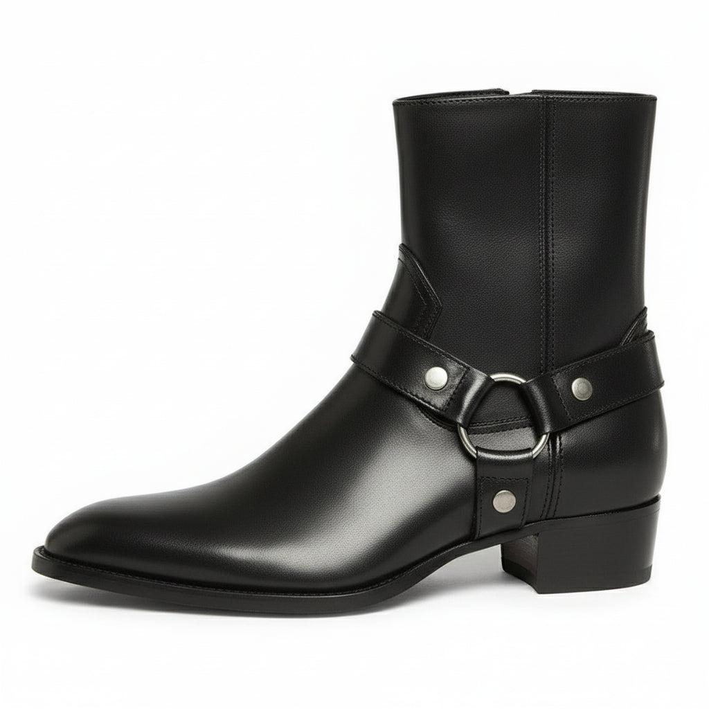 side-view - Men's Brown Leather Western Style Boots