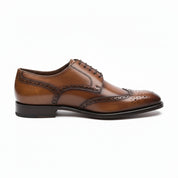 side-view - Men's Brown Leather Wingtip Brogue Dress Shoes