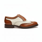 side-view - Men's Brown Leather Wingtip Brogue Dress Shoes