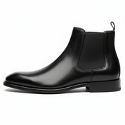 side-view - Men's Brown Leather Zip Boots
