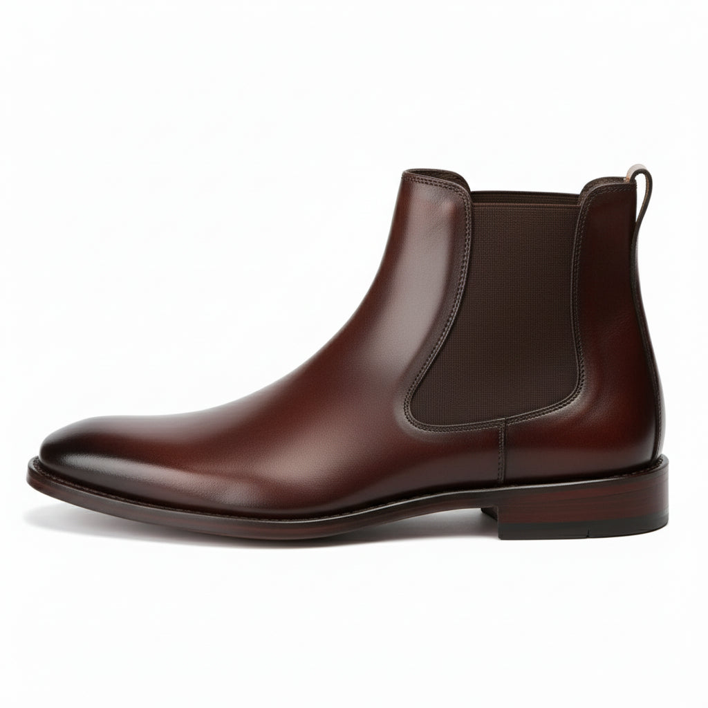 side-view - Men's Brown Suede Chelsea Boots