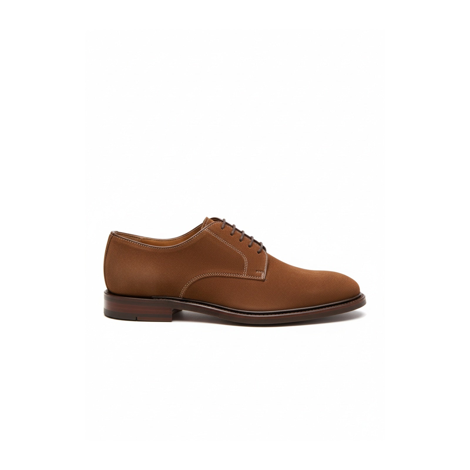 Men's Brown Suede Derby Shoes - side-view