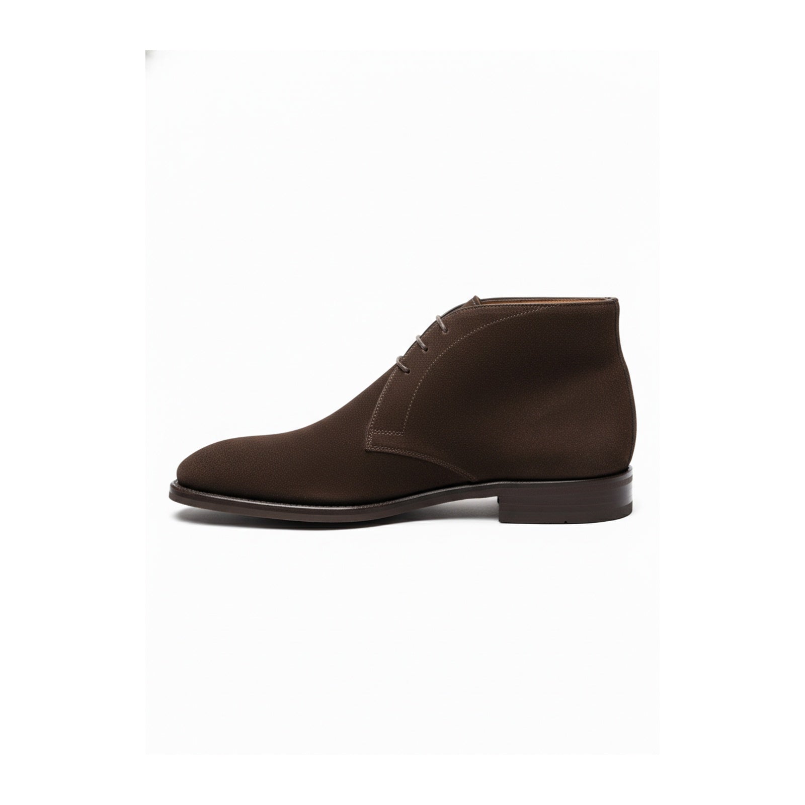 side-view - Men's Brown Suede Dress Boots