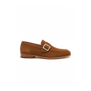 side-view - Men's Brown Suede Moccasin Dress Shoes