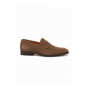 side-view - Men's Brown Suede Moccasin Dress Shoes