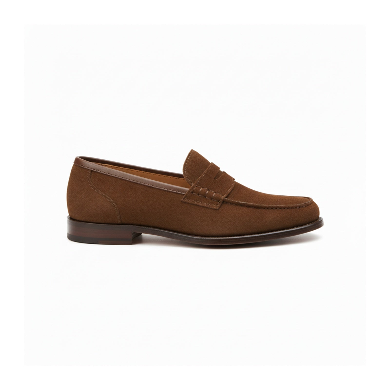 side-view - Men's Brown Suede Moccasin Loafers