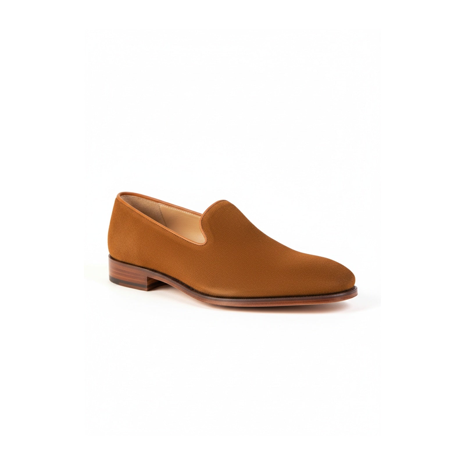 side-view - Men's Brown Suede Penny Loafer Driving Shoes