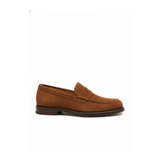 side-view - Men's Brown Suede Penny Loafer Moccasins