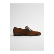 side-view - Men's Brown Suede Slip-On Loafers