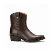 side-view - Men's Brown Western Cowboy Leather Boots