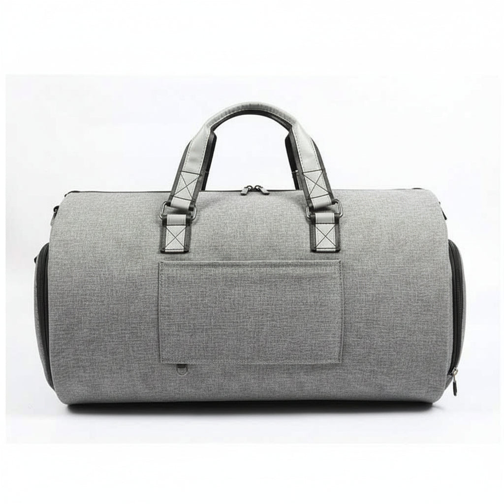 Men's Canvas Duffel Bag with Shoe Compartment - side-view