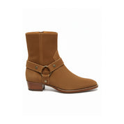 side-view - Men's Cow Leather High Ankle Boots in Western Design