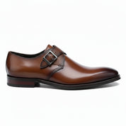 side-view - Men's Cow Leather Monk-Strap Dress Shoes