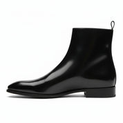 side-view - Men's Cow Leather Waterproof Zipper Boots