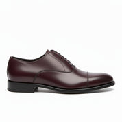 side-view - Men's Dark Maroon Leather Oxford Dress Shoes