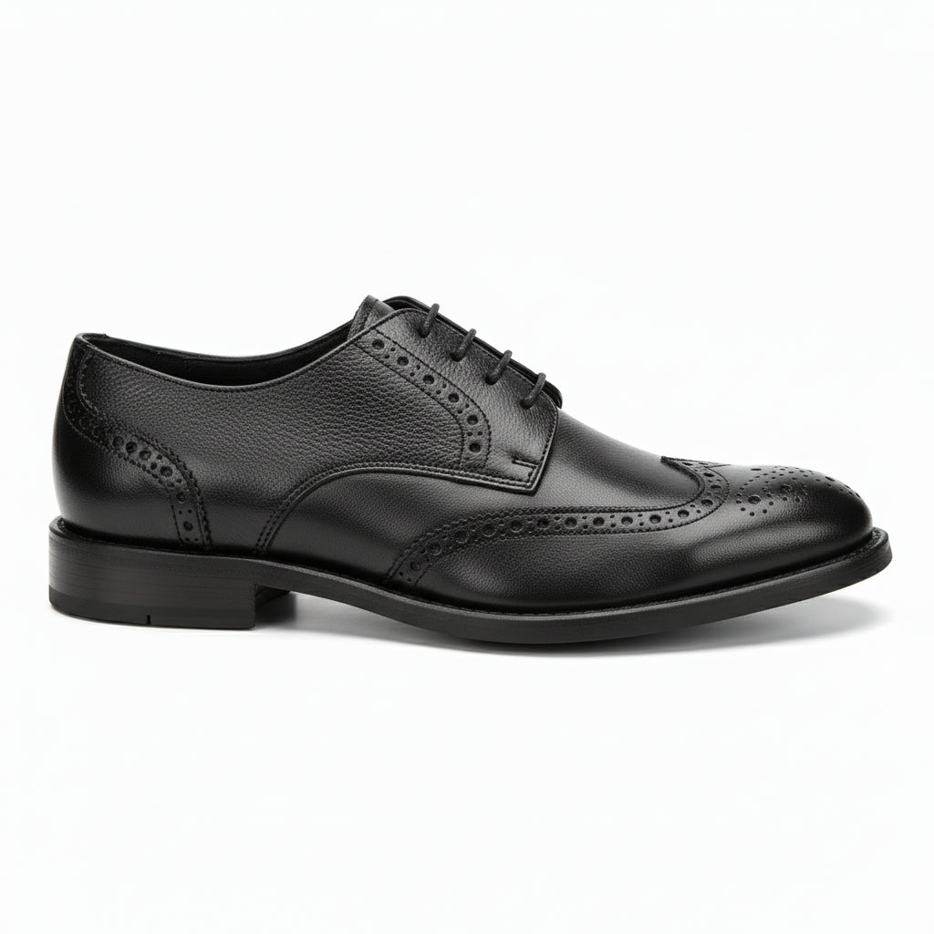 side-view - Men's Full Grain Leather Brogue Dress Shoes