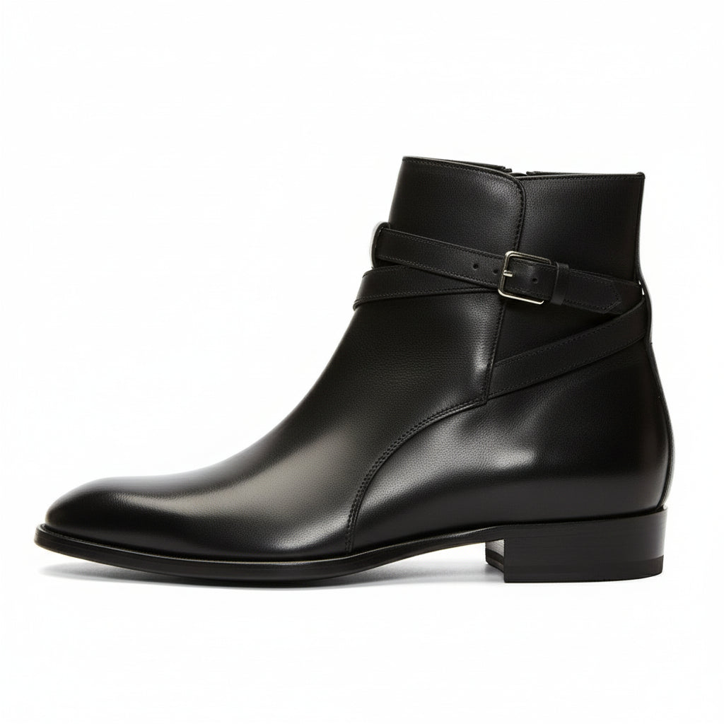 side-view - Men's Full Grain Leather Classic Dress Boots
