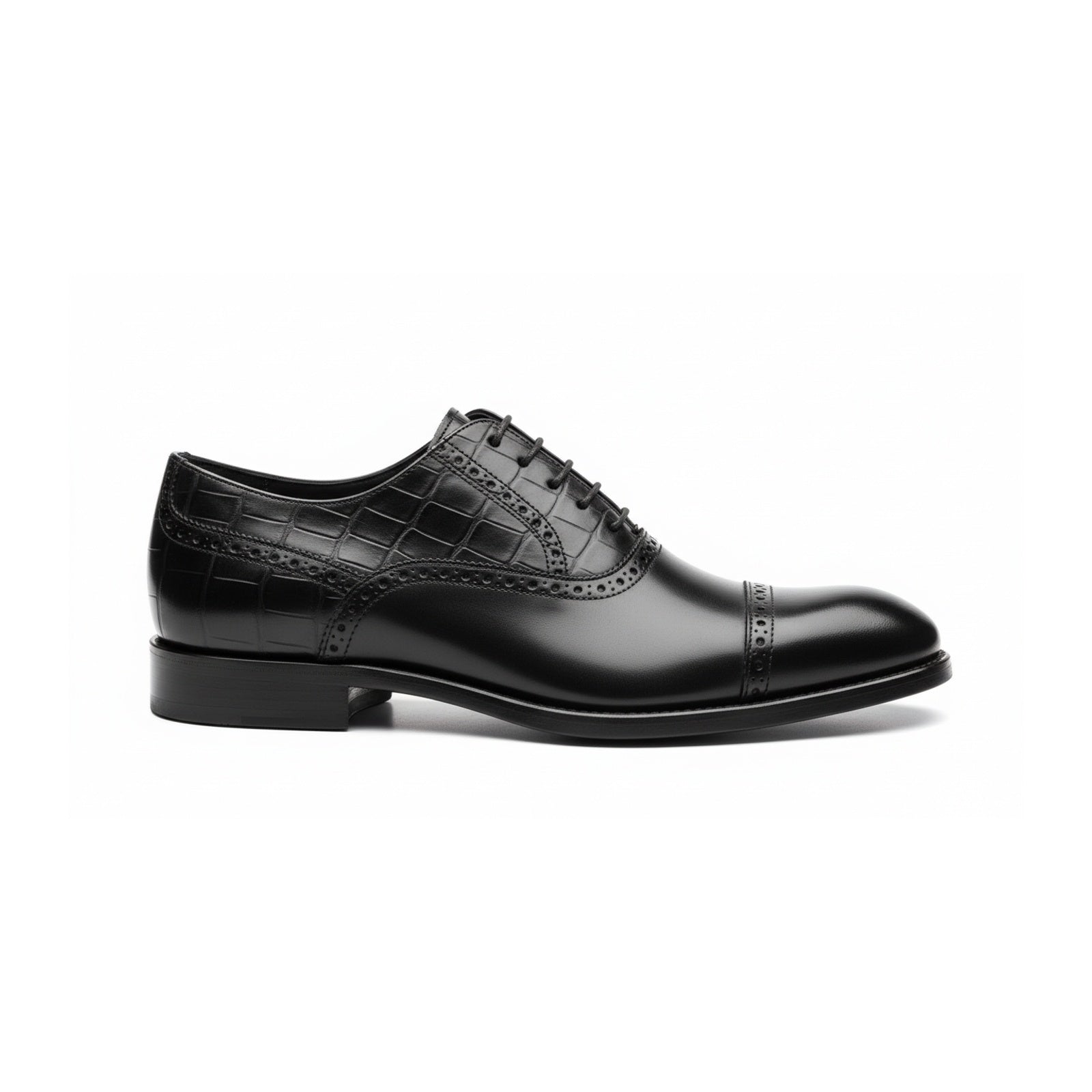side-view - Men's Full Grain Leather Wingtip Formal Shoes