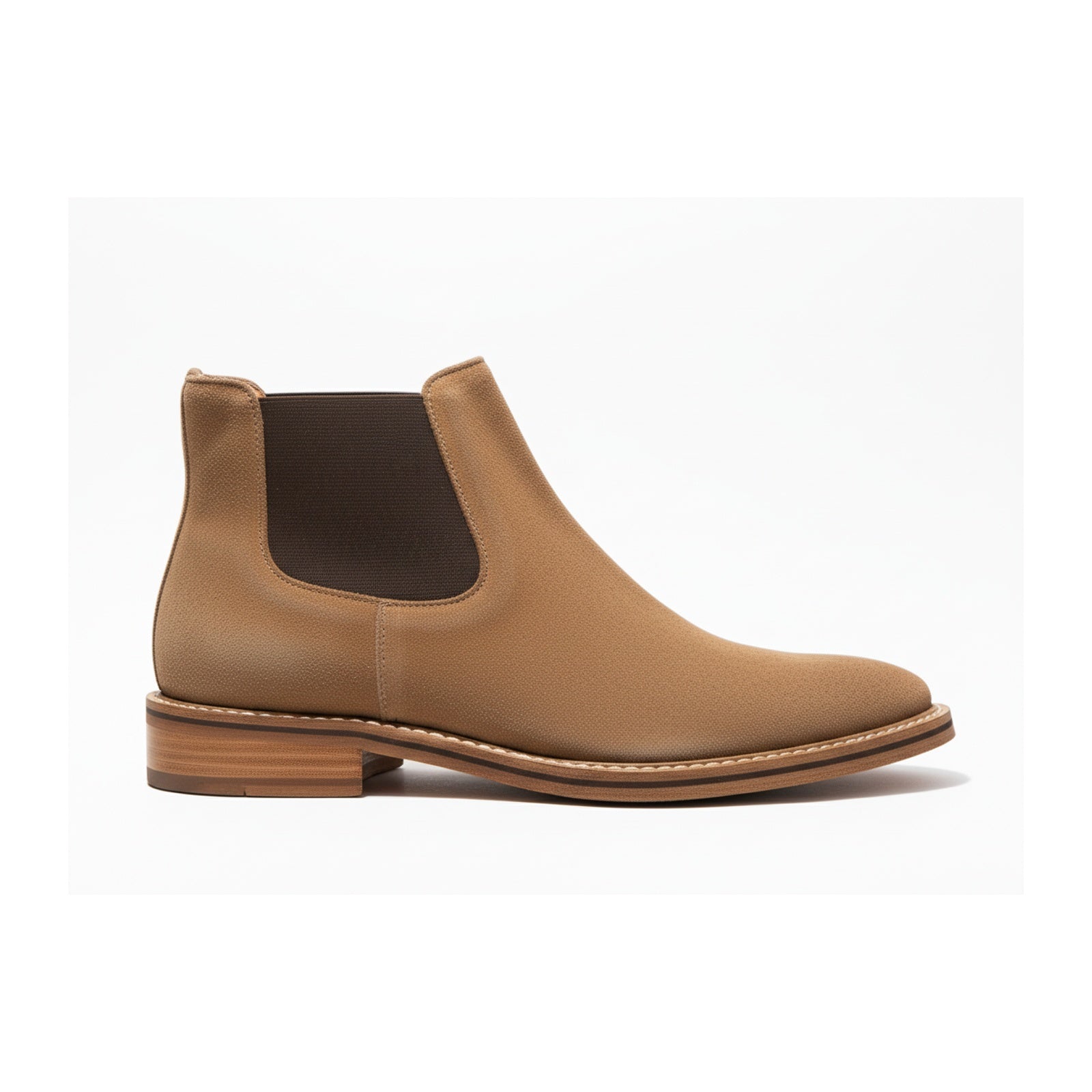 side-view - Men's Full Grain Suede Chelsea Boots with Classic Design