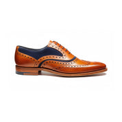 side-view - Men's Genuine Leather Derby Shoes with Brogue Detailing