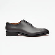 side-view - Men's Gray Leather Whole Cut Oxford Dress Shoes