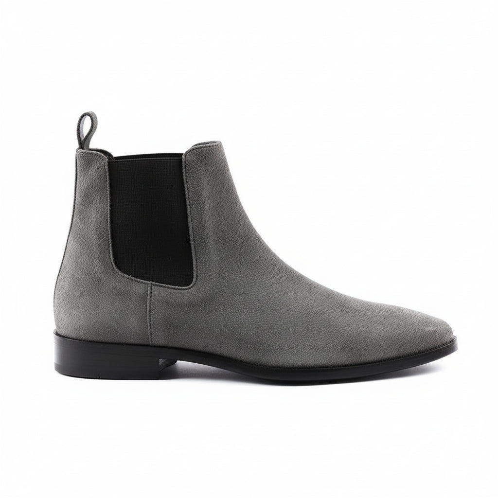 Men's Gray Suede Chelsea Boots - side-view