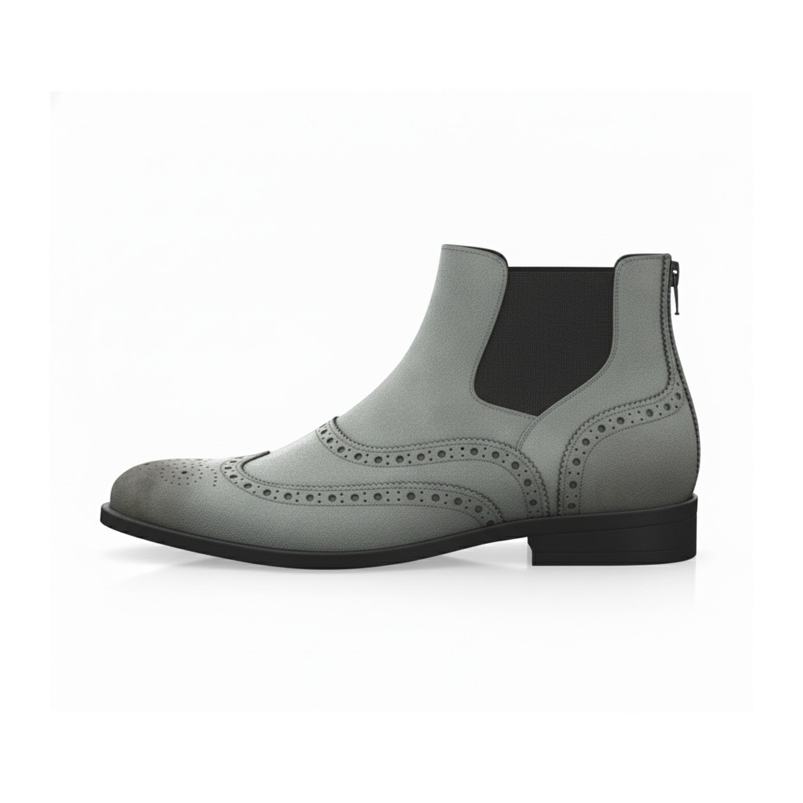 Men's Gray Suede Chelsea Boots - side-view