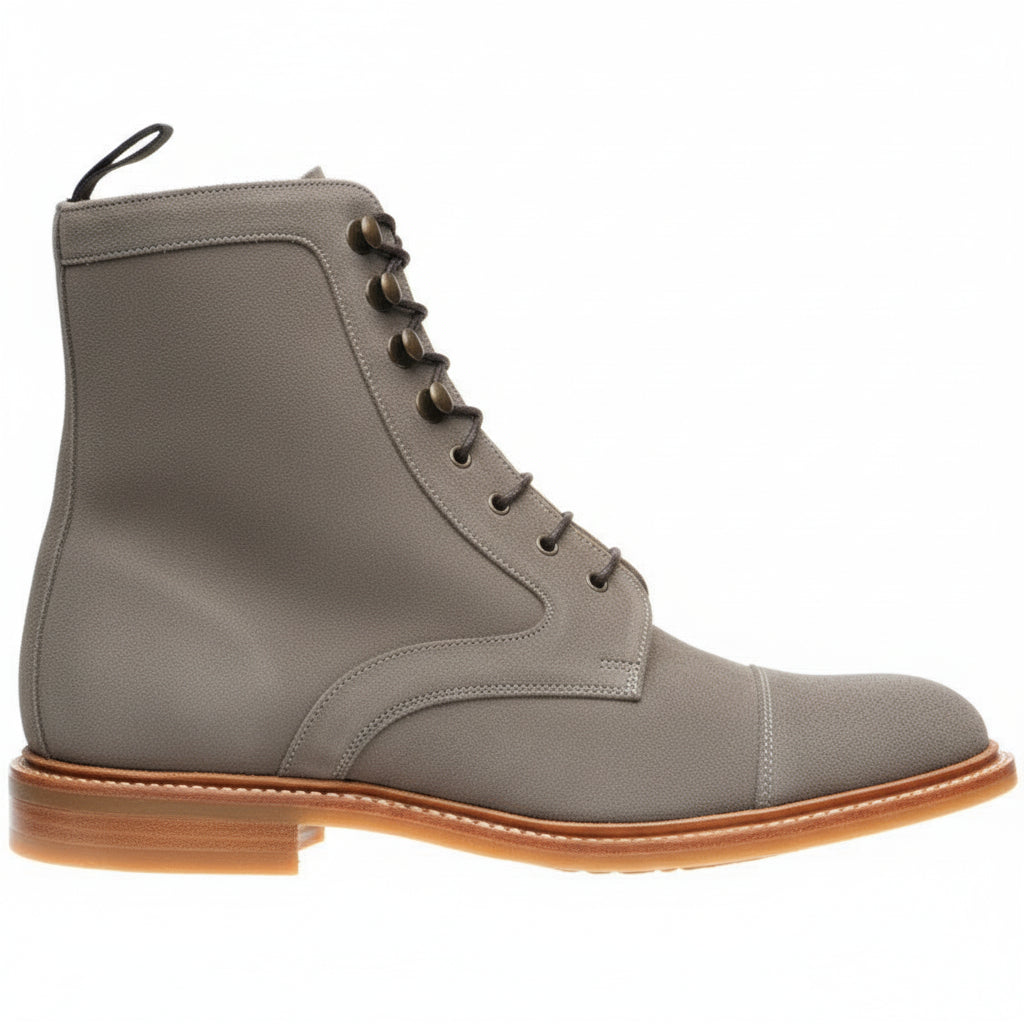 Men's Gray Suede Lace-Up Dress Boots - side-view