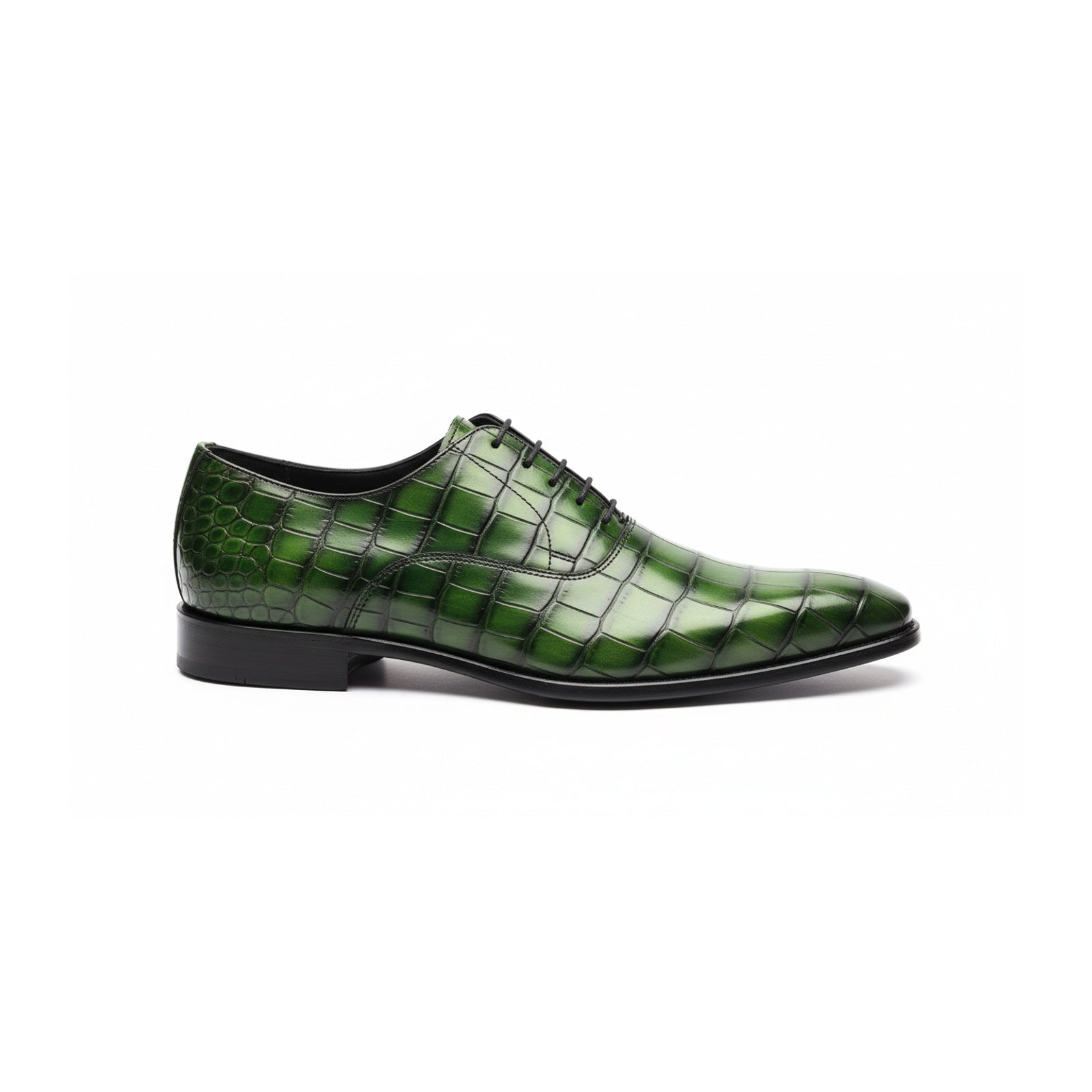 side-view - Men's Green Leather Dress Shoes