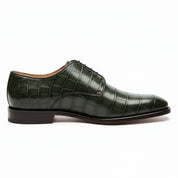 side-view - Men's Green Leather Lace-Up Dress Shoes