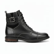 side-view - Men's Handmade Black Leather Classic Boots with Customization Options