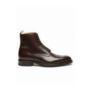 side-view - Men's Handmade Brown Leather Lace-Up Ankle Boots with Premium Craftsmanship