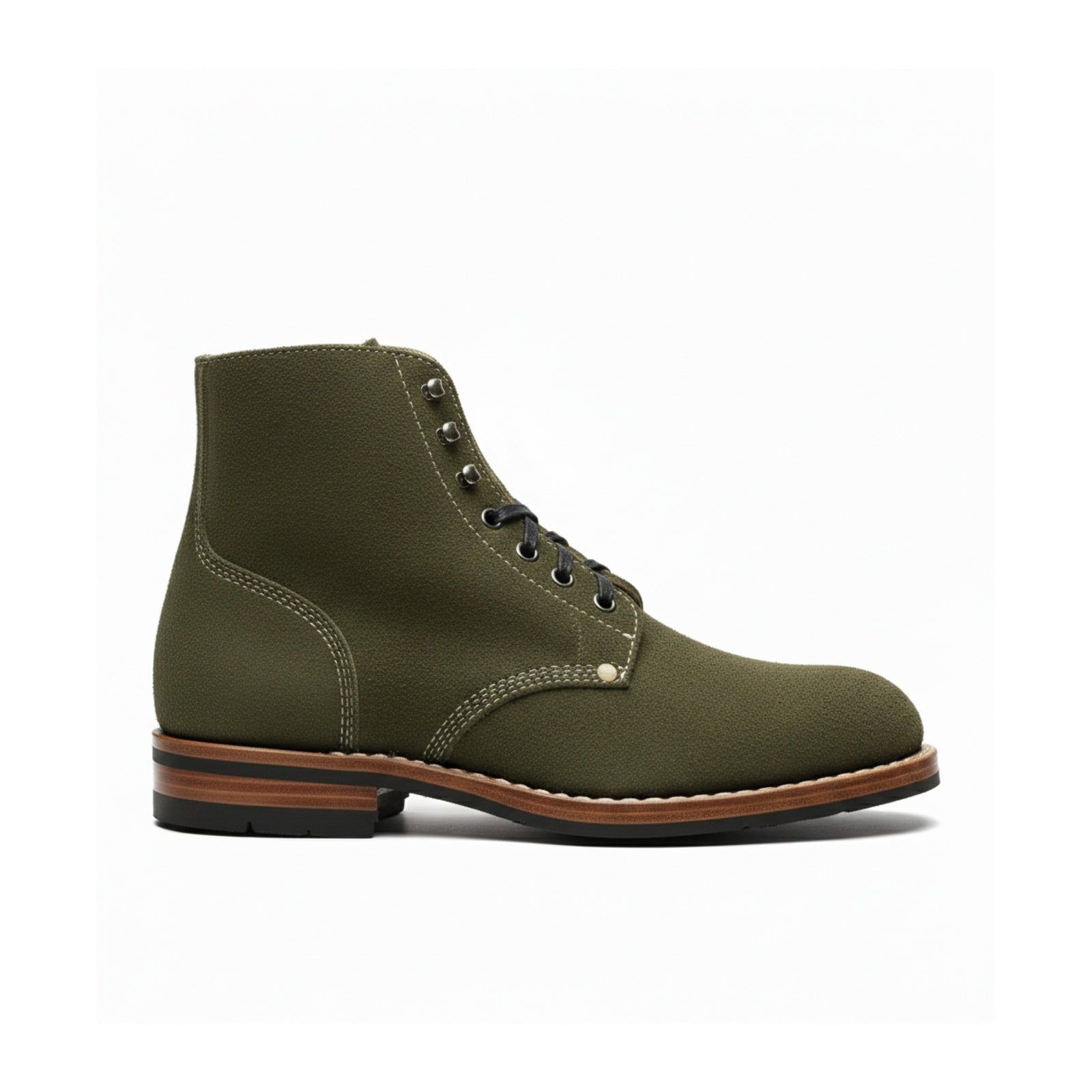 Men's Hunter Green Suede Ankle Boots - side-view