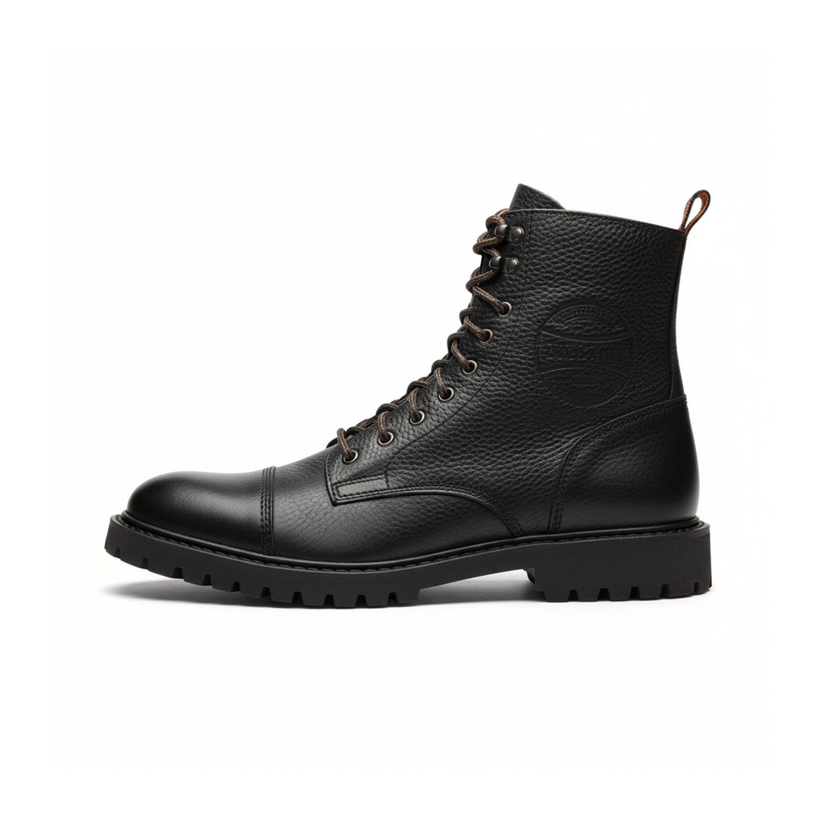 side-view - Men's High Ankle Biker Leather Boots