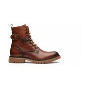 side-view - Men's High Ankle Lace-Up Leather Boots