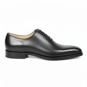 Men's Black Leather Brogue Oxford Shoes - side-view