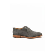 Men's Light Gray Suede Brogue Dress Shoes - side-view
